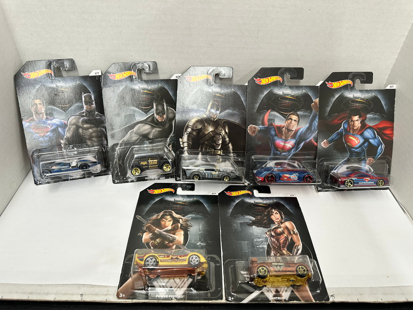 Dawn Of Justice Batman v Superman Hot Wheels 7 Cars  2015 COMPLETE Set