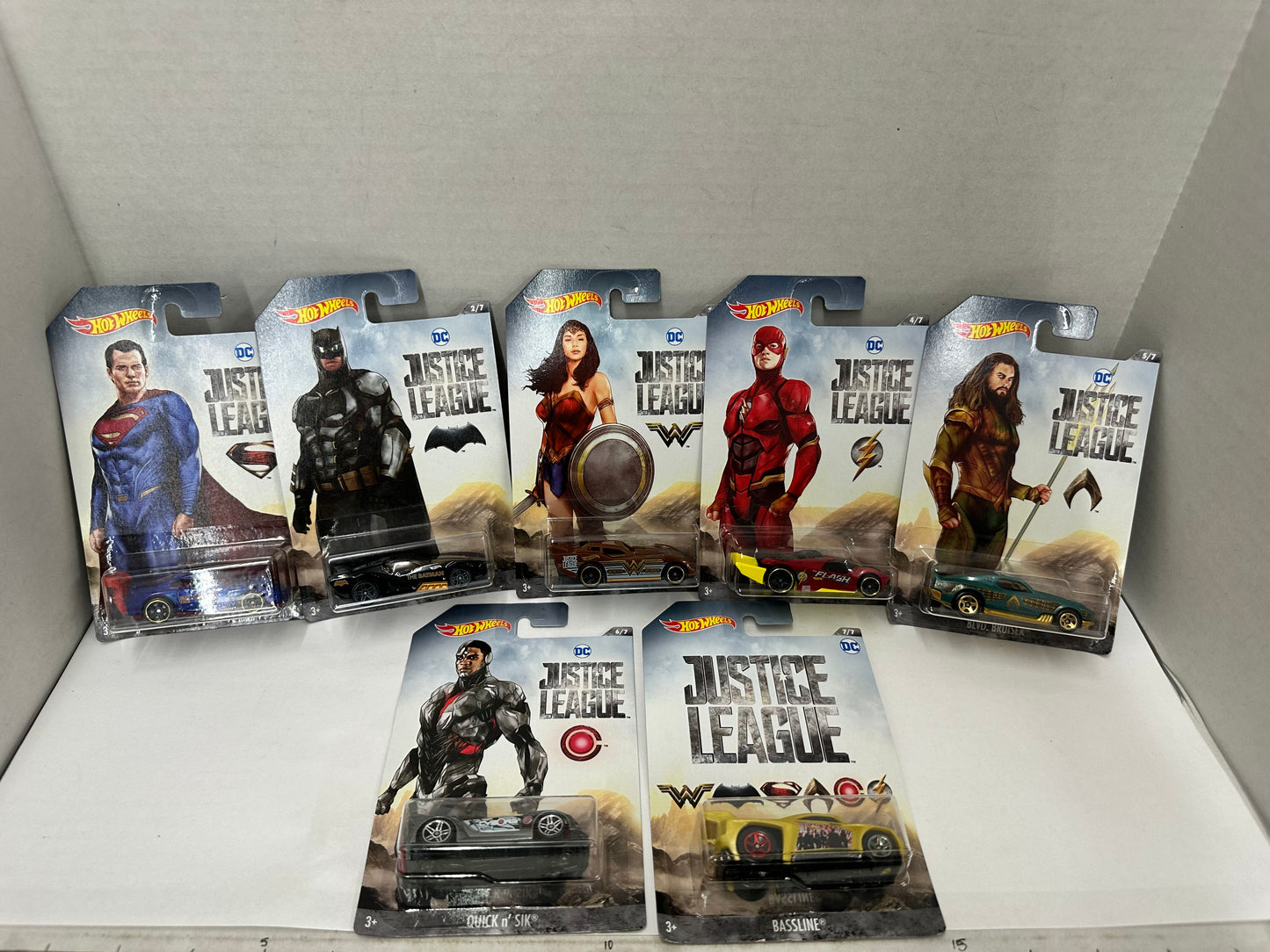 2017 MATTEL Hot Wheels DC Comics Justice League Complete Set Of 7 Cars