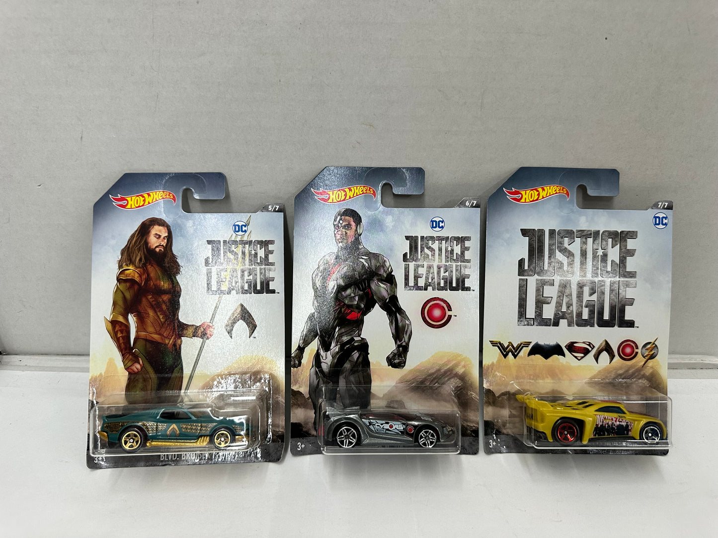 2017 MATTEL Hot Wheels DC Comics Justice League Complete Set Of 7 Cars