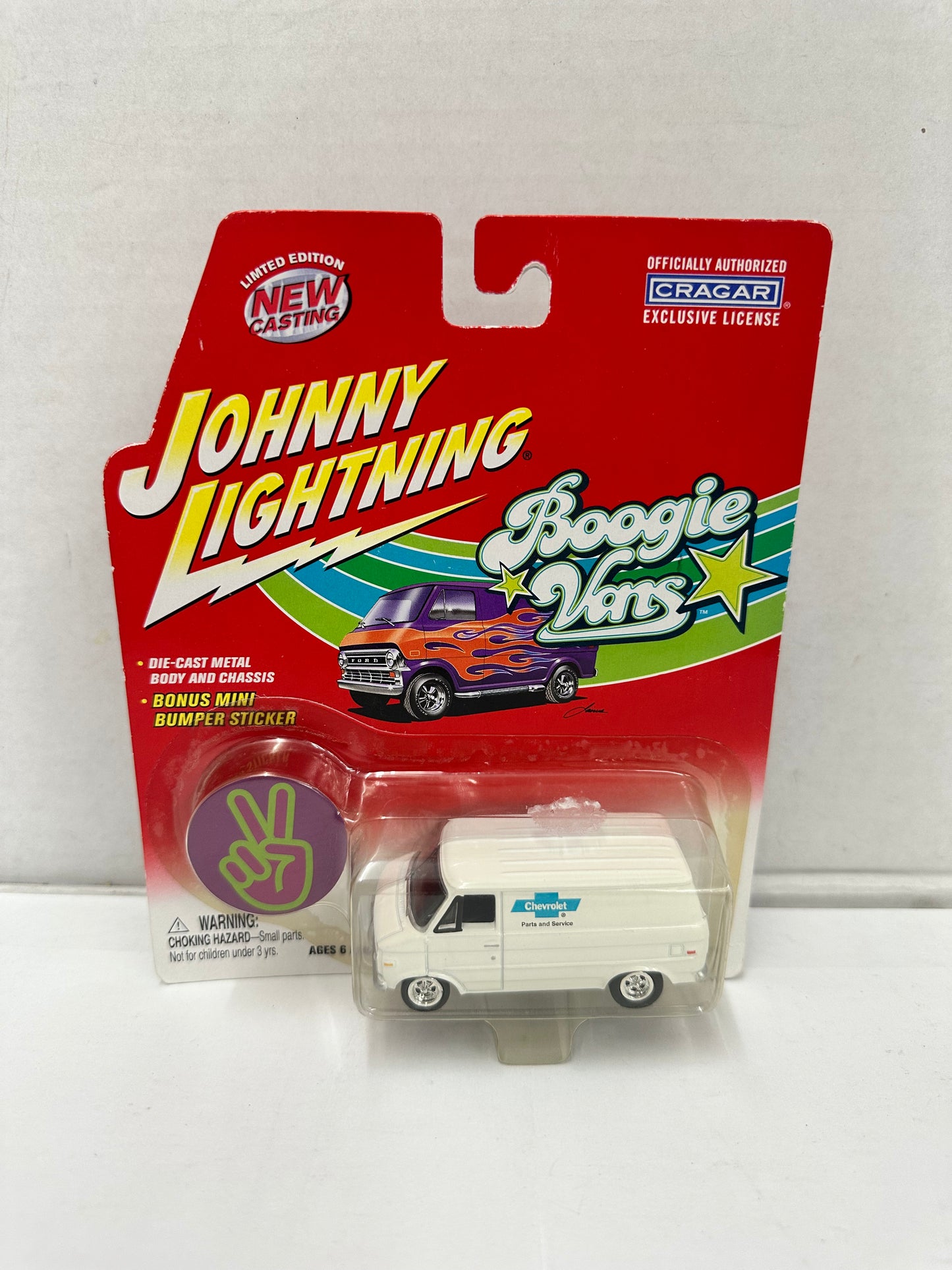 Johnny Lightning Boogie Vans 1977 Chevrolet G-20 1:64 Diecast Van White