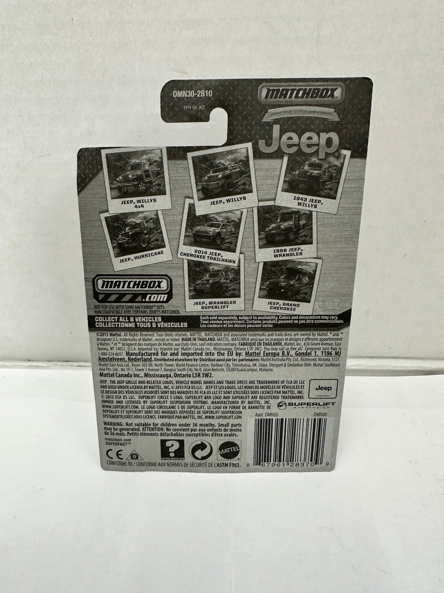 Matchbox Anniversary Edition 2014 Jeep Cherokee Trailhawk (2015) White SUV