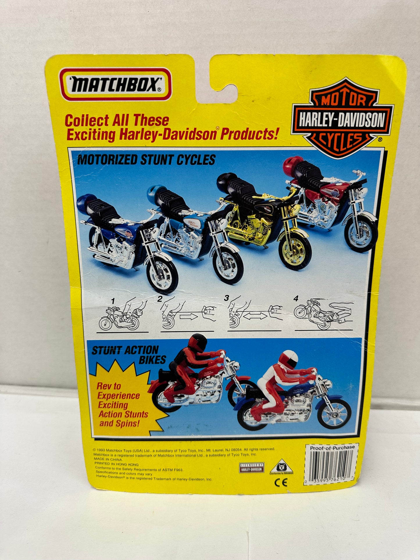 Matchbox Harley Davidson FXR Low Rider Motorized Stunt Cycle 1993 New