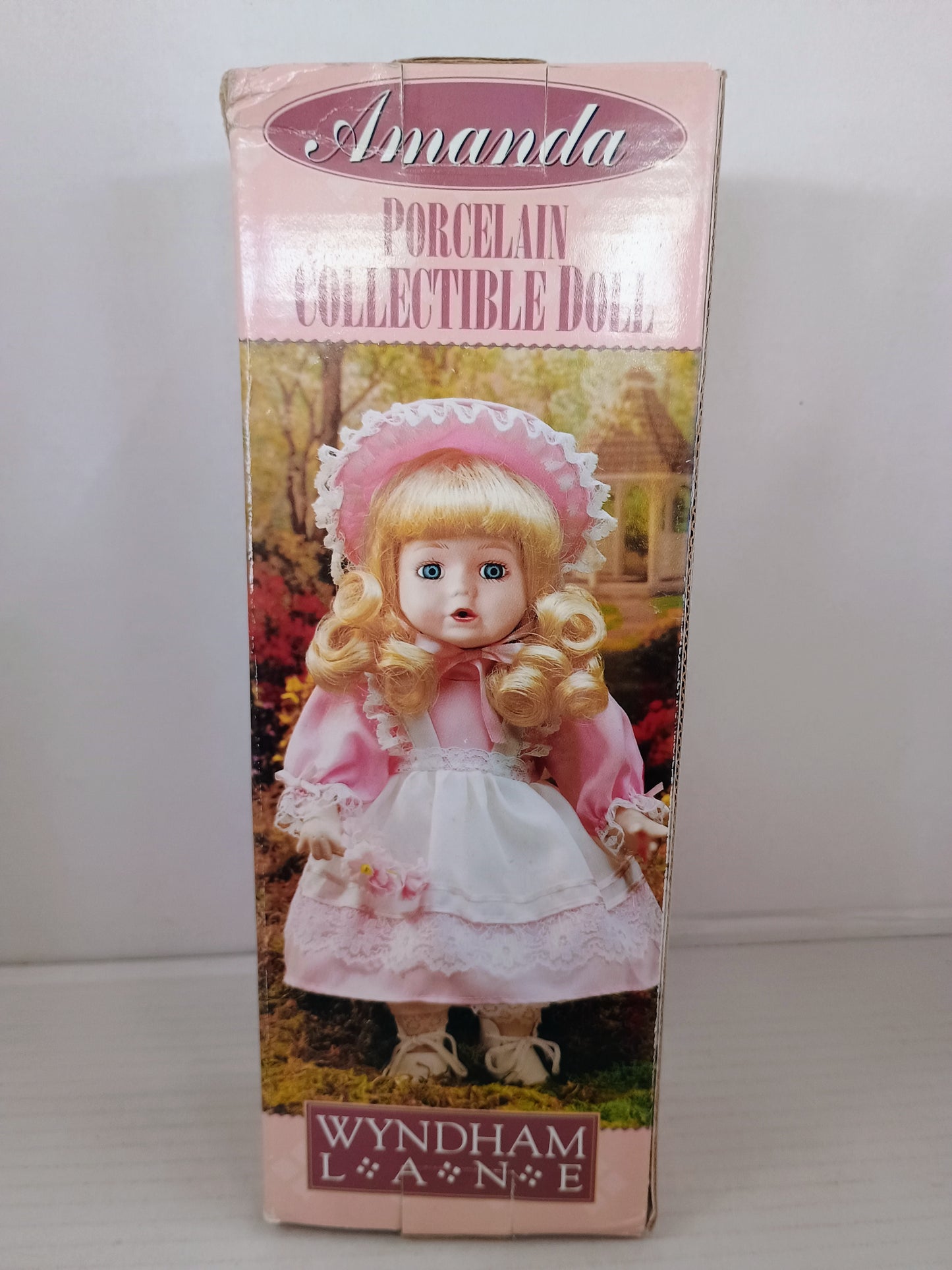 Amanda Porcelain Doll Wyndham Lane Pink Dress Blonde Curls