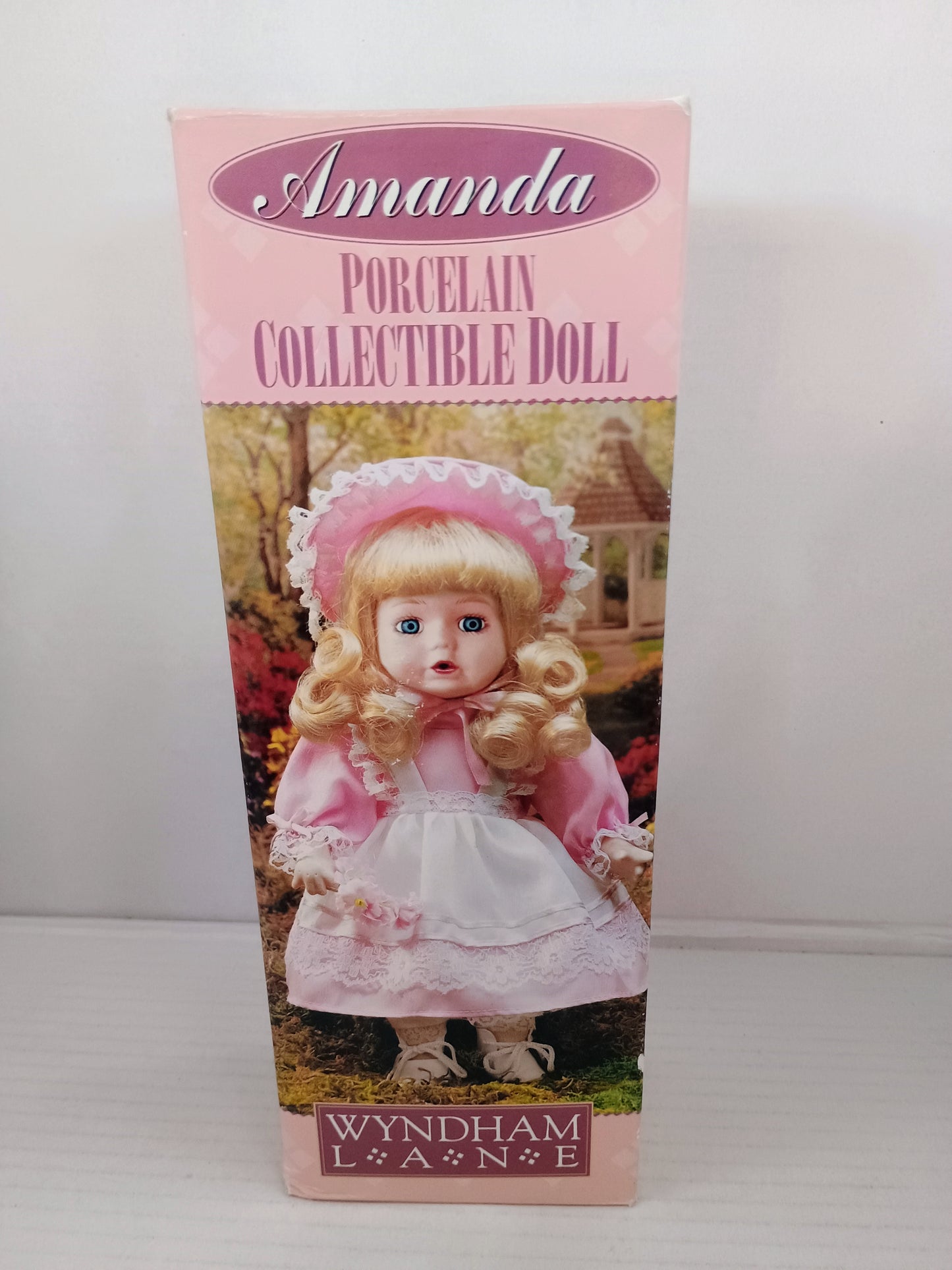 Amanda Porcelain Doll Wyndham Lane Pink Dress Blonde Curls