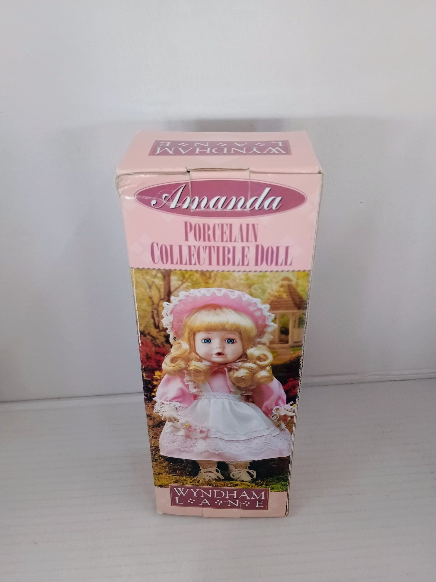 Amanda Porcelain Doll Wyndham Lane Pink Dress Blonde Curls